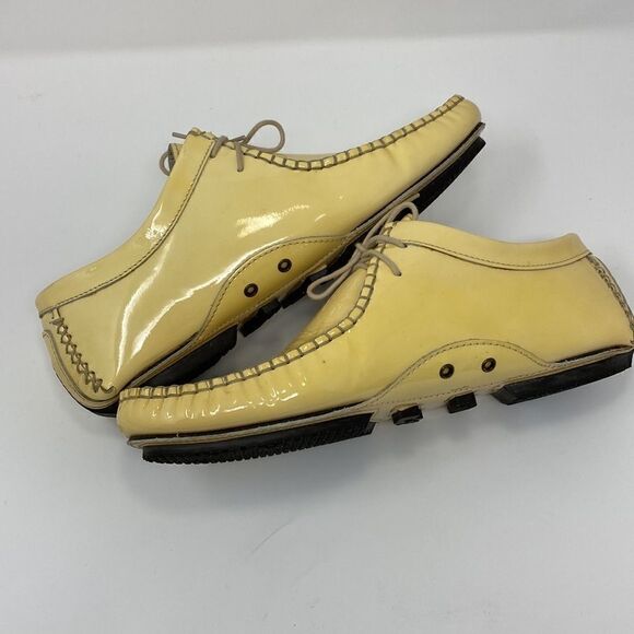 Carvela Original Top Skipper Vintage Desert Driving Boots Yellow Patent Leather - Picture 9 of 16